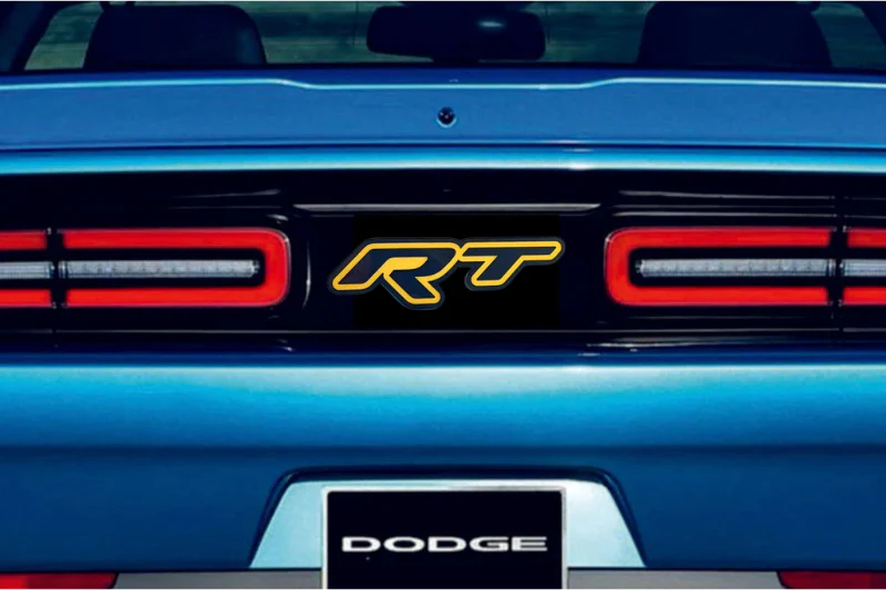 Dodge Challenger trunk rear emblem between tail lights with RT logo (type 2) - Image 6