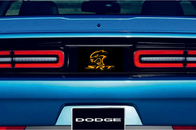 Dodge Challenger trunk rear emblem between tail lights with SRT Hellcat logo (type 4) - Image 3