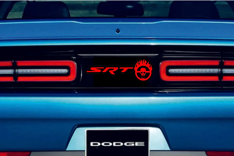 Dodge Challenger trunk rear emblem between tail lights with SRT Mad Max Fury Road logo - Image 2