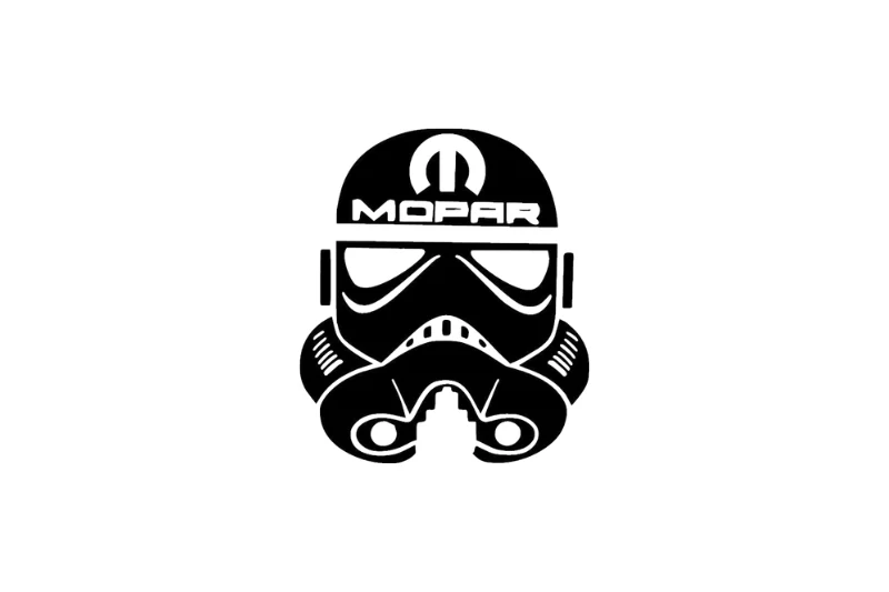 Dodge Challenger trunk rear emblem between tail lights with Storm Trooper Mopar logo