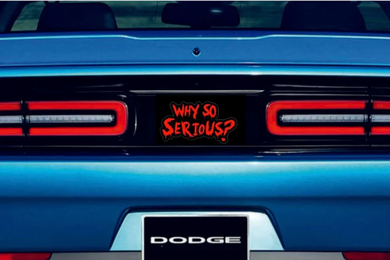Dodge Challenger trunk rear emblem between tail lights with Why So Serious logo - Image 2
