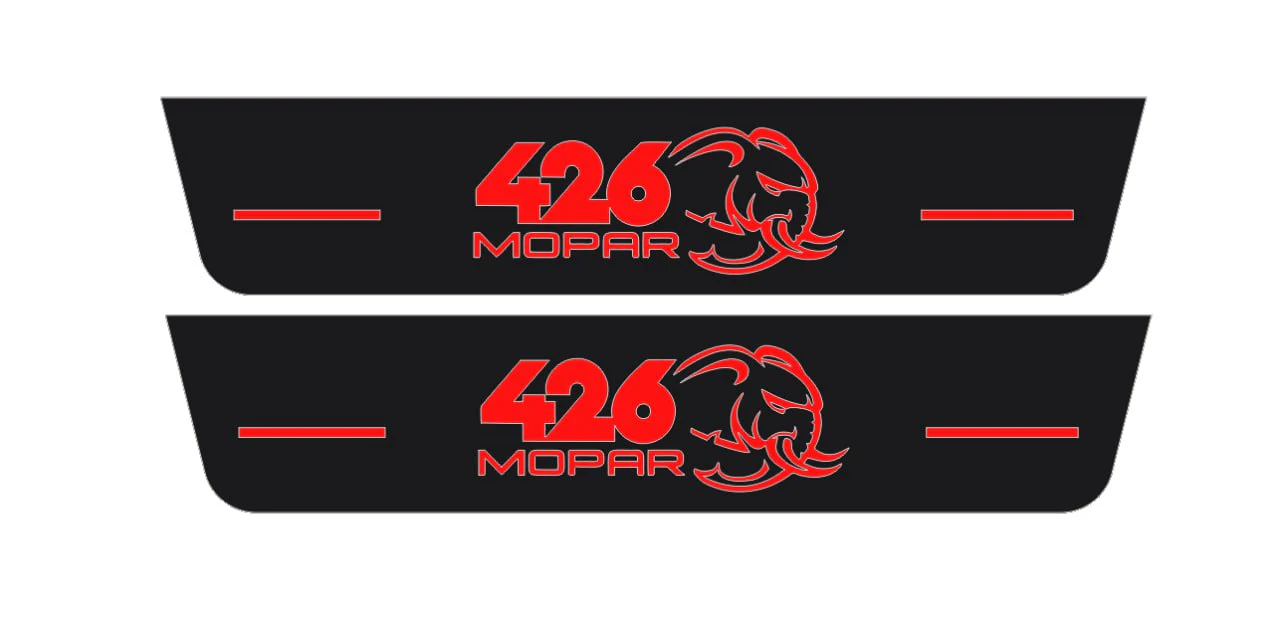 Dodge Charger 2011+ Door Sill Led Plate With 426 Mopar Hellephant Logo - Image 4