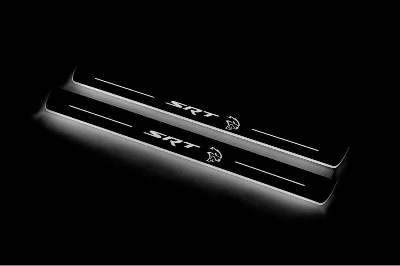 Dodge Charger 2011+ Door Sill Led Plate With Logo SRT Hellcat - Image 3