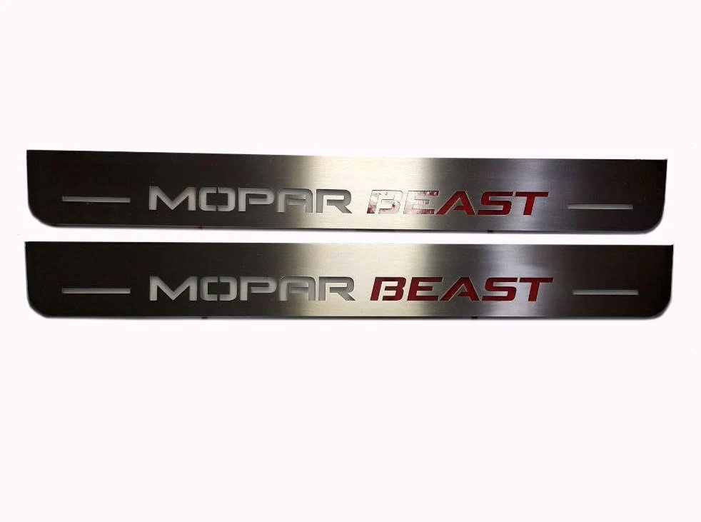 Dodge Charger 2011+ Door Sill Led Plate With MOPAR BEAST Logo - Image 3