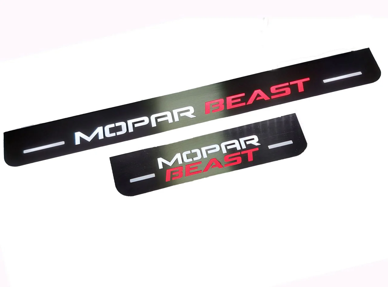 Dodge Charger 2011+ Door Sill Led Plate With MOPAR BEAST Logo - Image 5