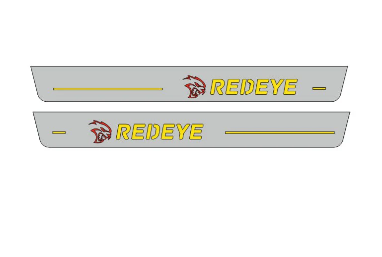 Dodge Charger 2011+ Door Sill Led Plate With REDEYE Logo - Image 2