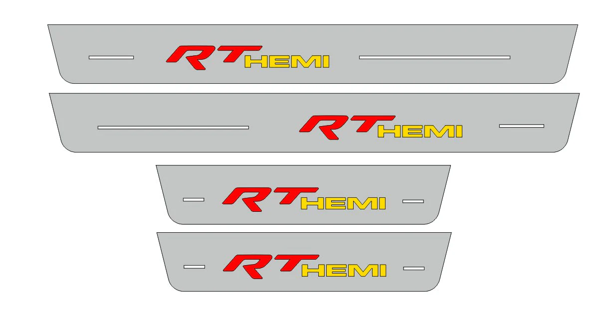 Dodge Charger 2011+ Door Sill Led Plate With RT HEMI Logo - Image 2