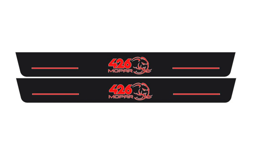 Dodge Charger 2023+ Door Sill Led Plate With 426 Mopar Hellephant Logo - Image 5