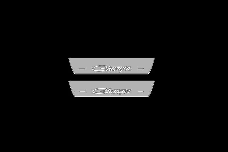 Dodge Charger 2023+ Door Sill Led Plate With Old Charger Logo - Image 2