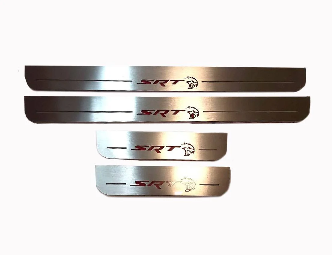 Dodge Charger 2023+ Door Sill Led Plate With SRT HELLCAT Logo - Image 2