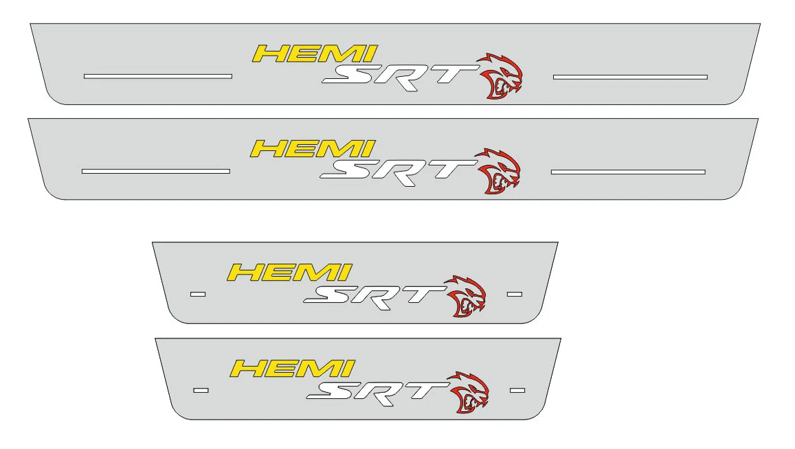 Dodge Charger 2023+ Door Sill Led Plate With SRT HEMI HELLCAT Logo