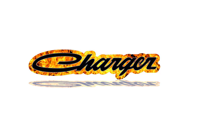Dodge Charger Radiator grille emblem with Charger Fire logo - Image 3