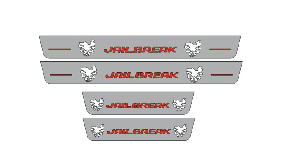 Dodge Durango 2011+ Door Sill Led Plate With JAILBREAK SKULL Logo - Image 2