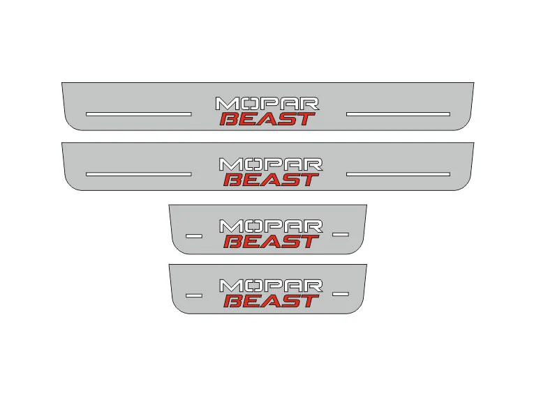 Dodge Durango III 2011+ Door Sill Led Plate With MOPAR BEAST Logo (Type 2)