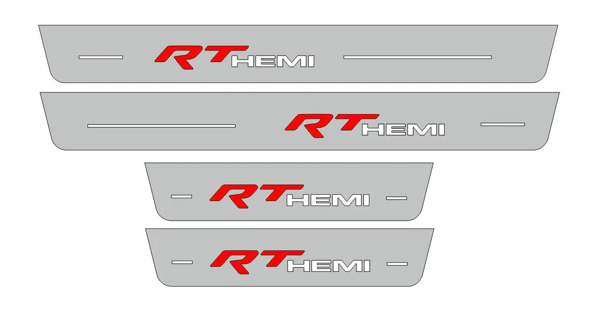 Dodge Durango III 2011+ Door Sill Led Plate With RT HEMI Logo - Image 2