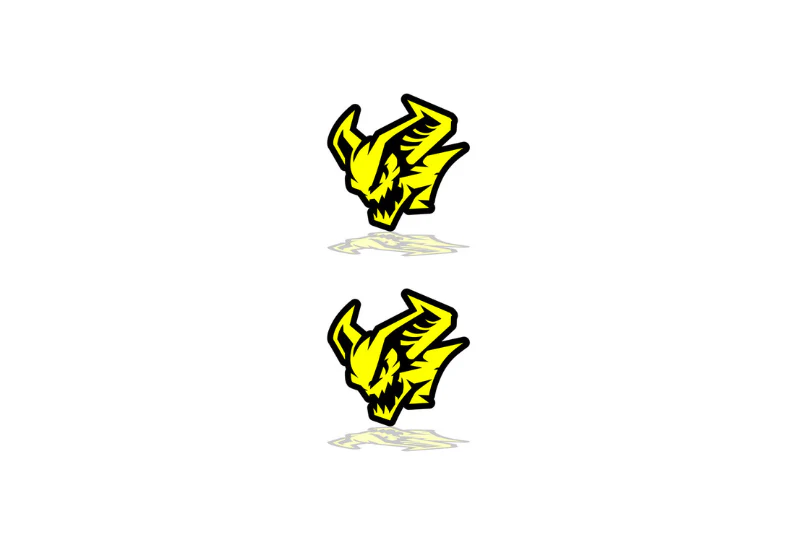 Dodge Emblem & Badge Set - Grille and Tailgate Demon logo (Type 3)