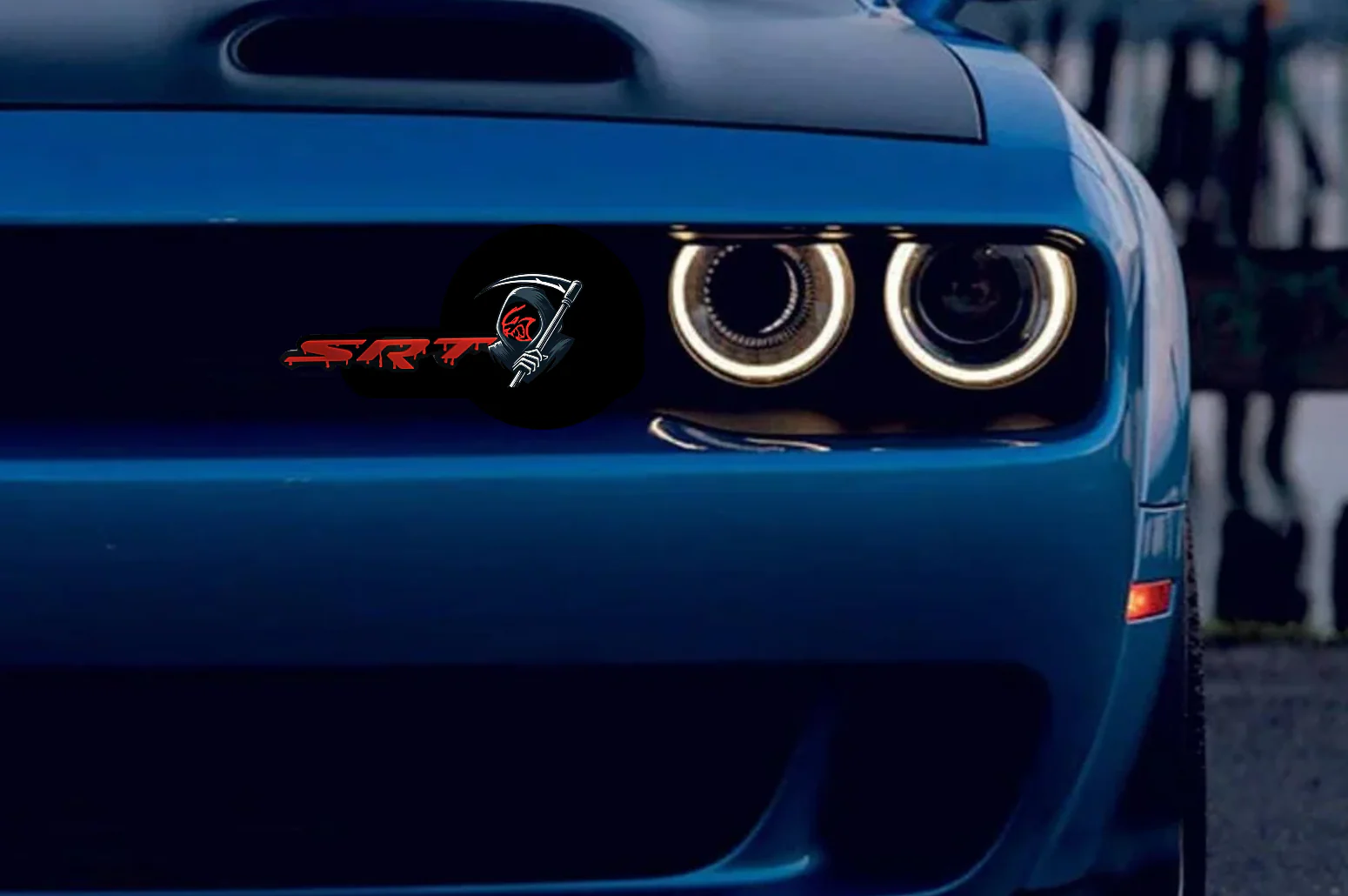 Dodge Emblem & Badge Set - Grille and Tailgate SRT Hellcat Grim Reaper logo - Image 2