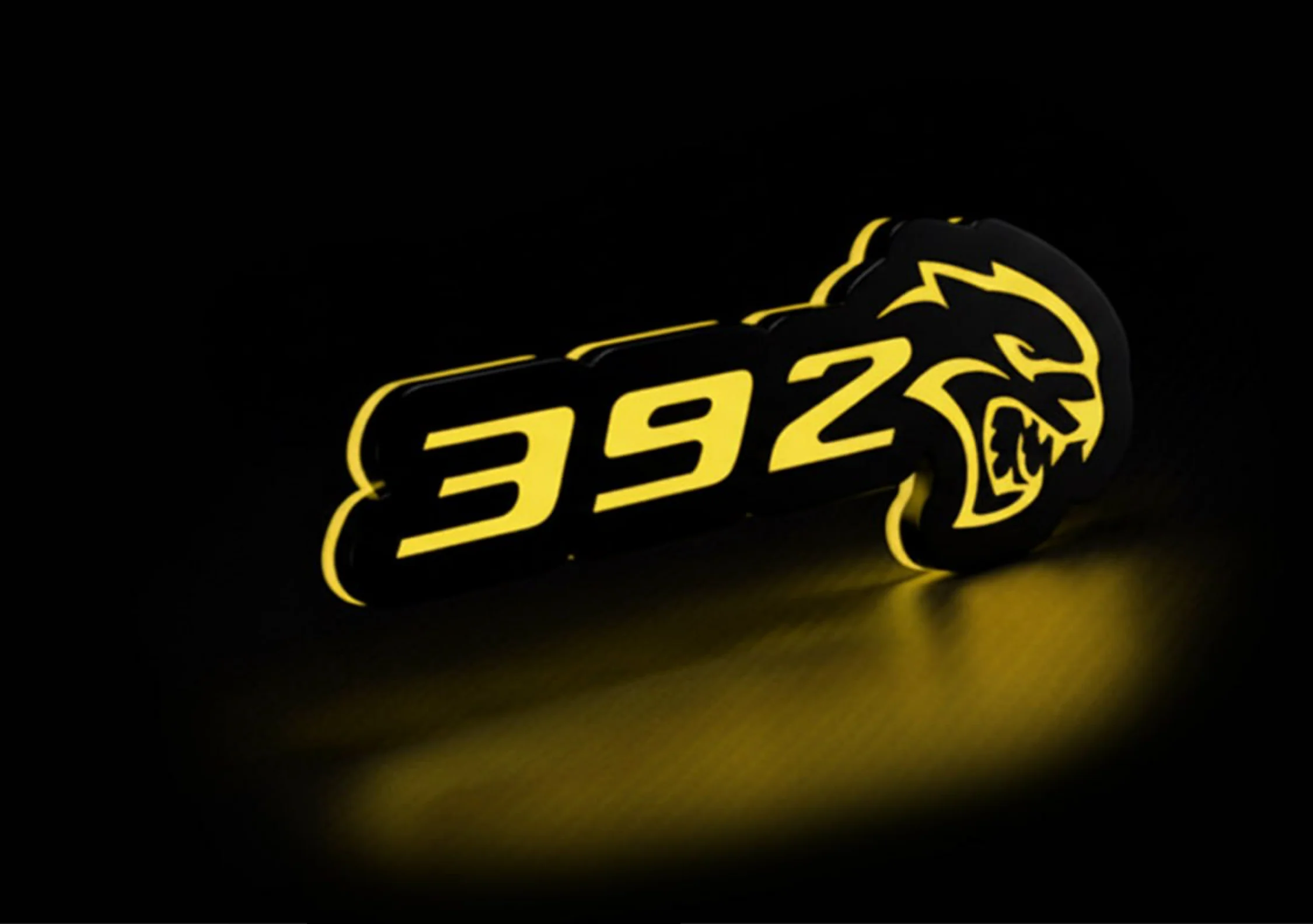 Dodge Illuminated LED Radiator Grille Emblems and Badges with 392 Hellcat logo