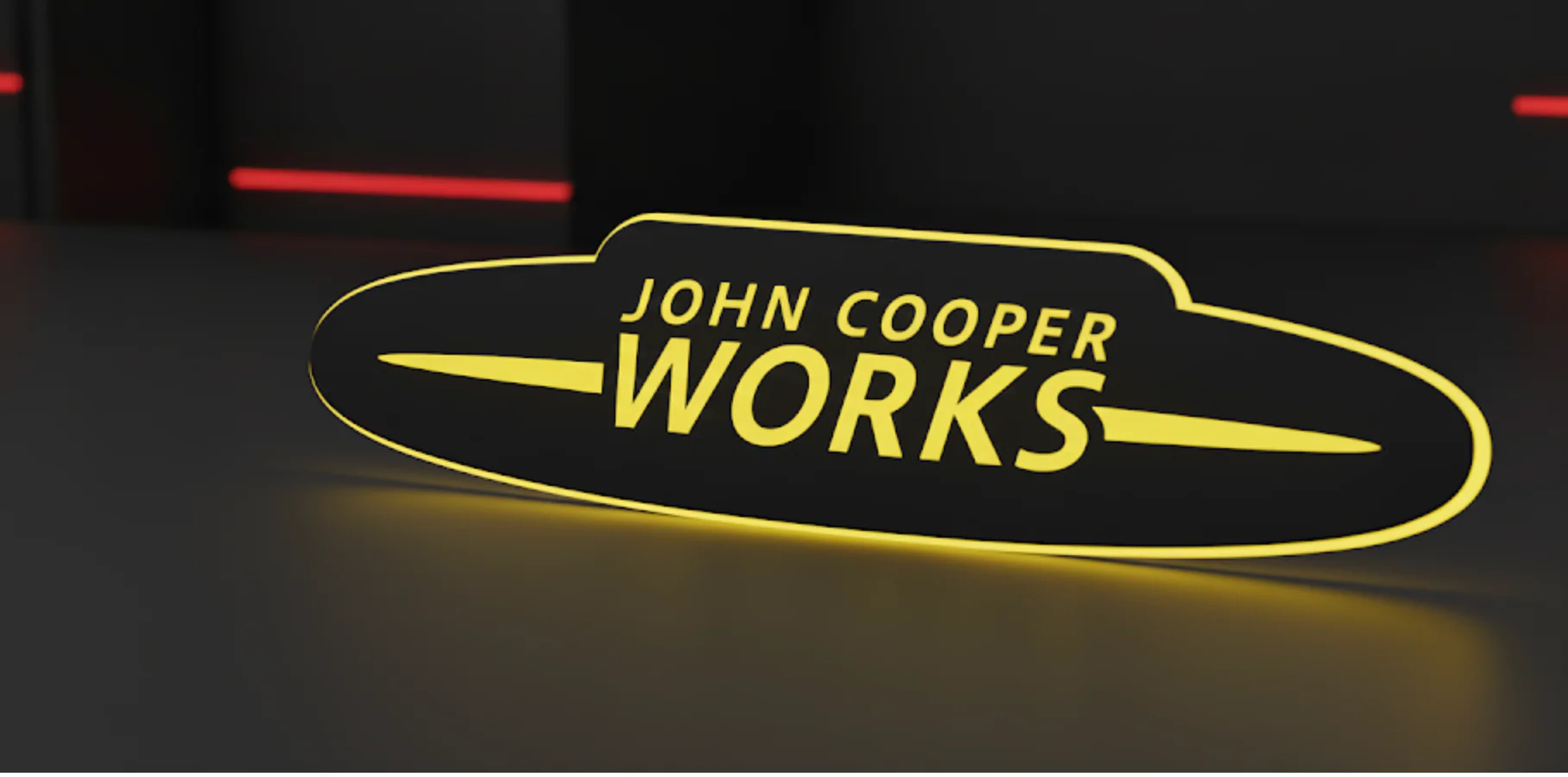 Mini Illuminated LED Radiator Grille Emblems and Badges with John Cooper Works logo - Image 5