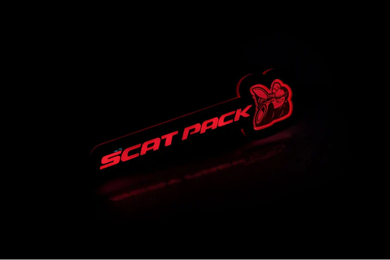 Dodge Illuminated LED Radiator Grille Emblems and Badges with Scatpack (type 3) logo