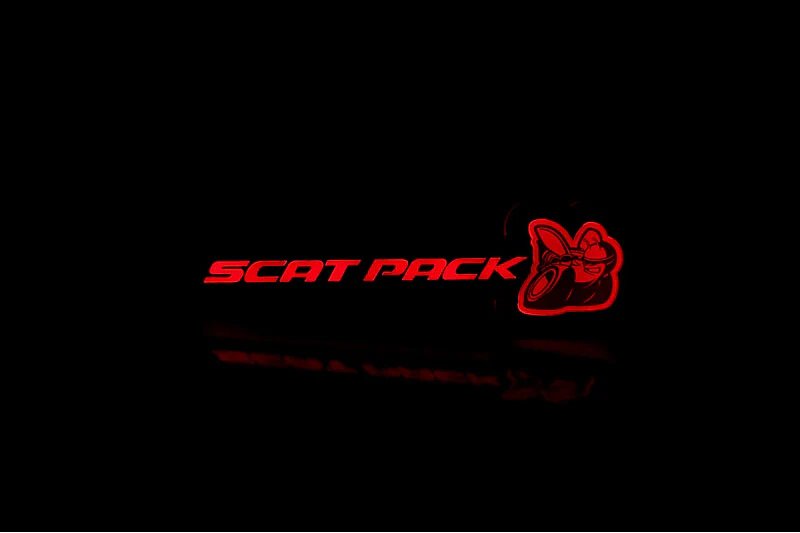 Dodge Illuminated LED Radiator Grille Emblems and Badges with Scatpack (type 3) logo - Image 2
