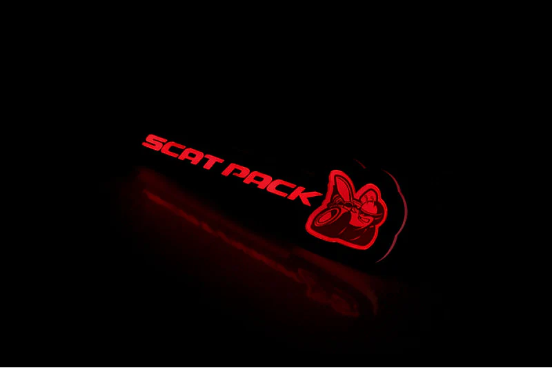 Dodge Illuminated LED Radiator Grille Emblems and Badges with Scatpack (type 3) logo - Image 3