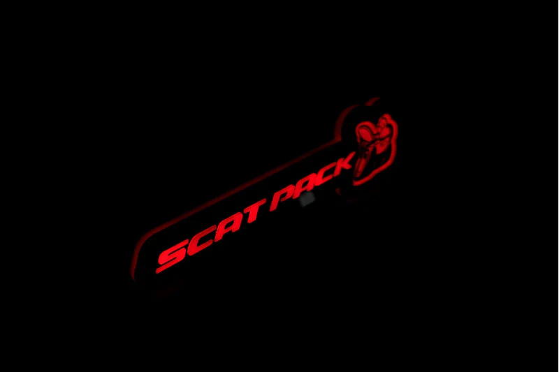 Dodge Illuminated LED Radiator Grille Emblems and Badges with Scatpack (type 3) logo - Image 4