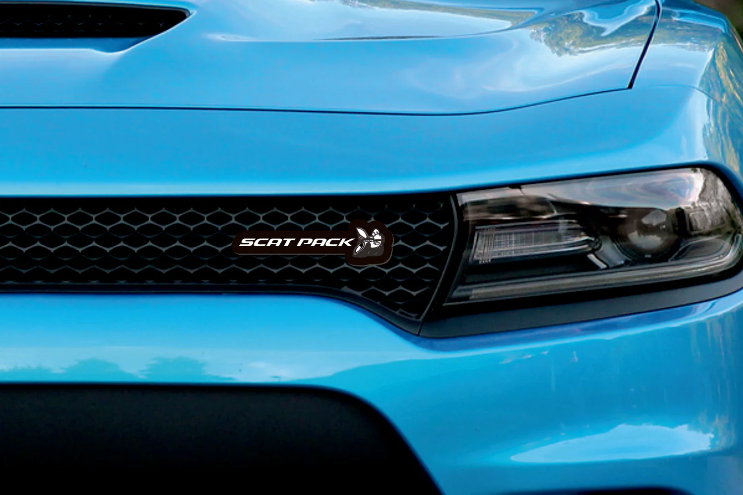Dodge Illuminated LED Radiator Grille Emblems and Badges with Scatpack (type 3) logo - Image 9