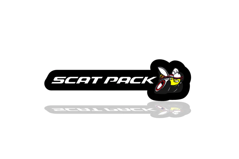 Dodge Illuminated LED Radiator Grille Emblems and Badges with Scatpack (type 4) logo