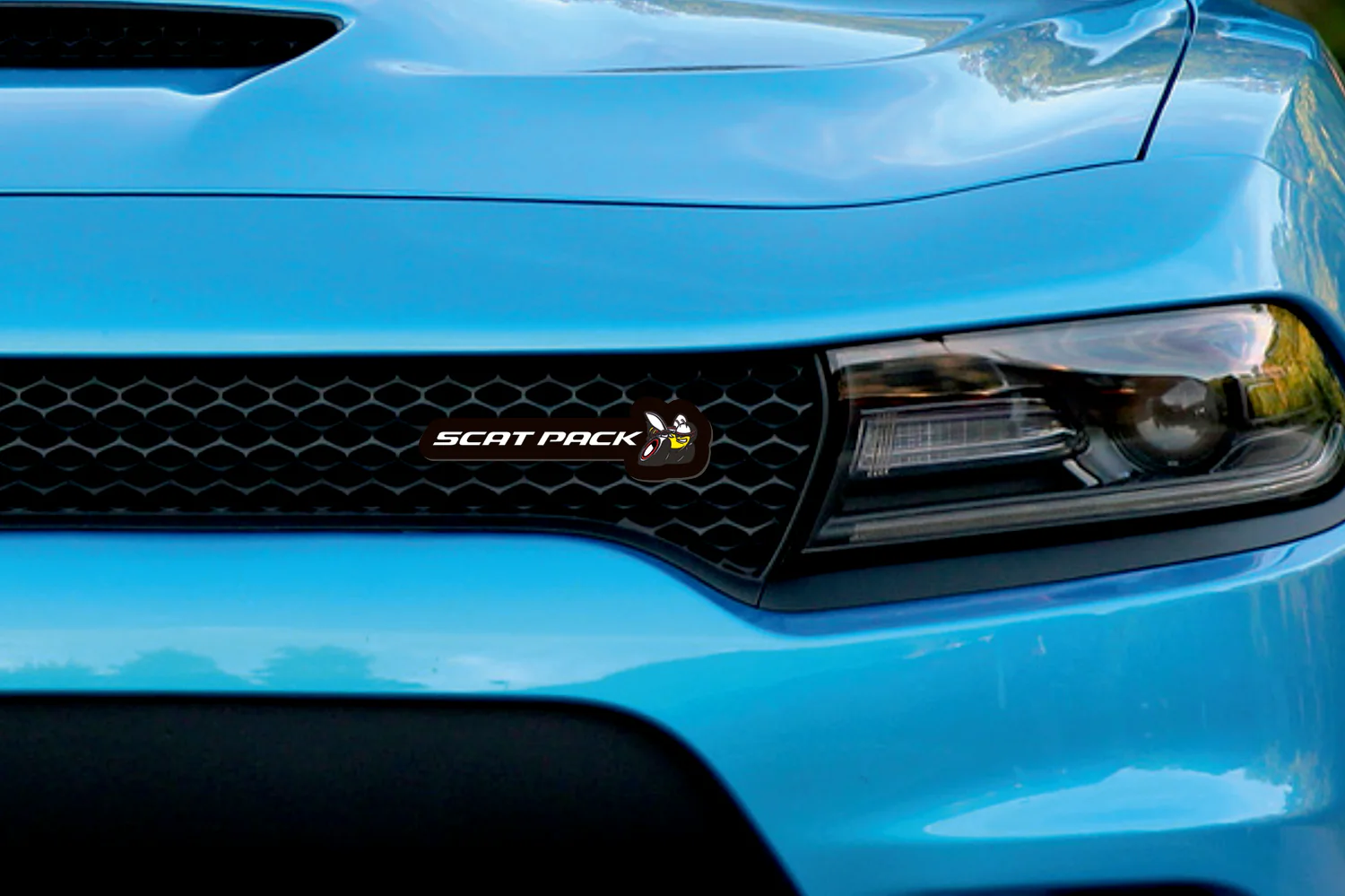 Dodge Illuminated LED Radiator Grille Emblems and Badges with Scatpack (type 4) logo - Image 2