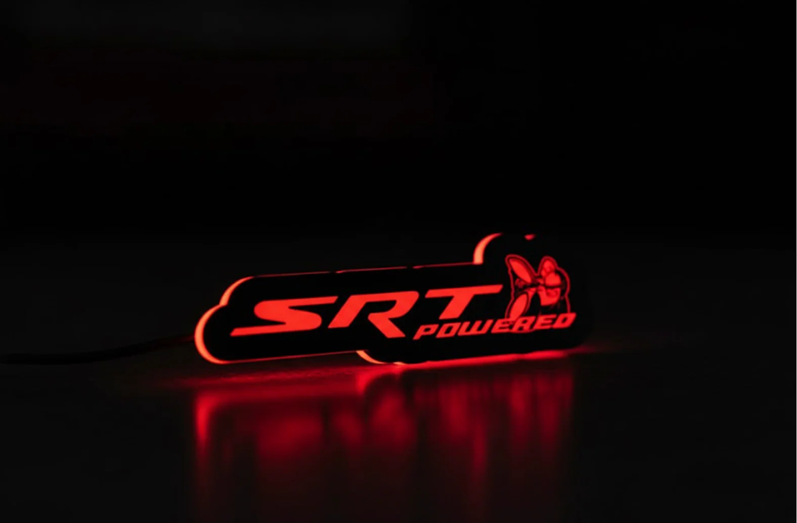 Dodge Illuminated LED Radiator Grille Emblems and Badges with SRT Powered Scatpack logo