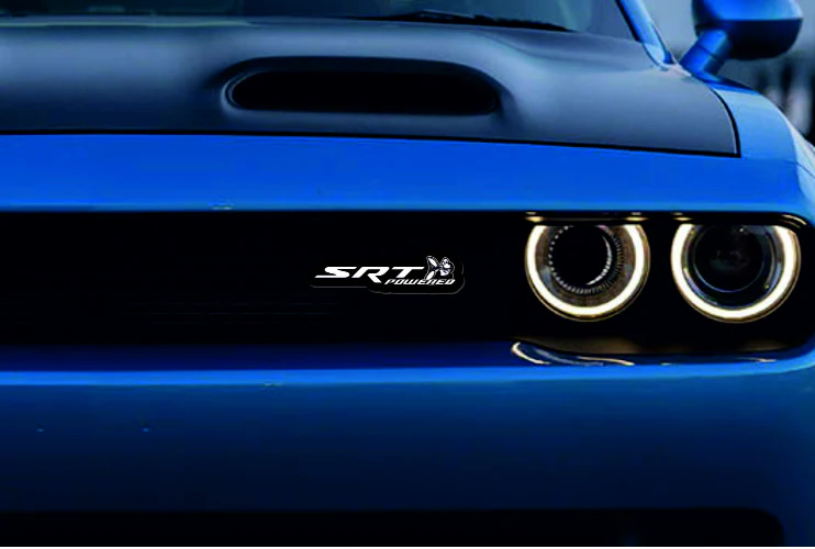 Dodge Illuminated LED Radiator Grille Emblems and Badges with SRT Powered Scatpack logo - Image 2