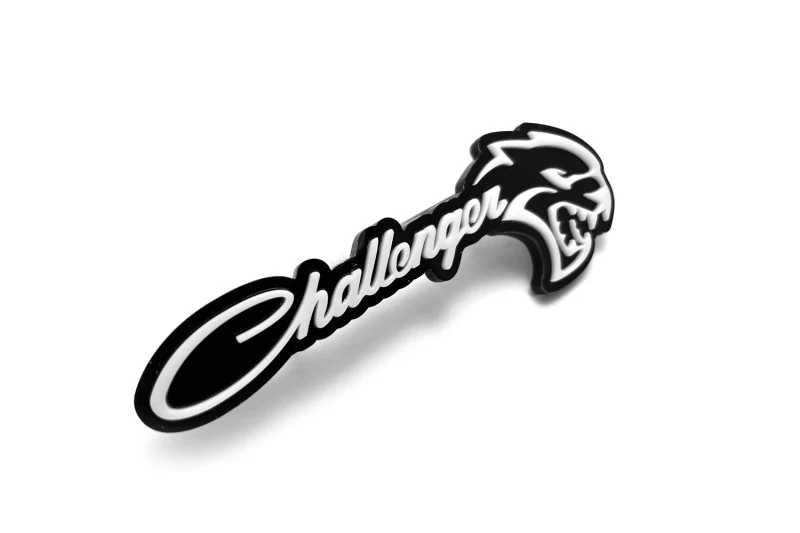 Dodge Radiator grille emblem with Challenger + Hellcat logo - Image 2