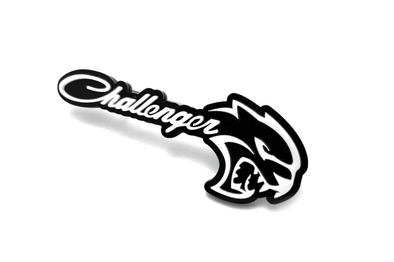 Dodge Radiator grille emblem with Challenger + Hellcat logo - Image 3