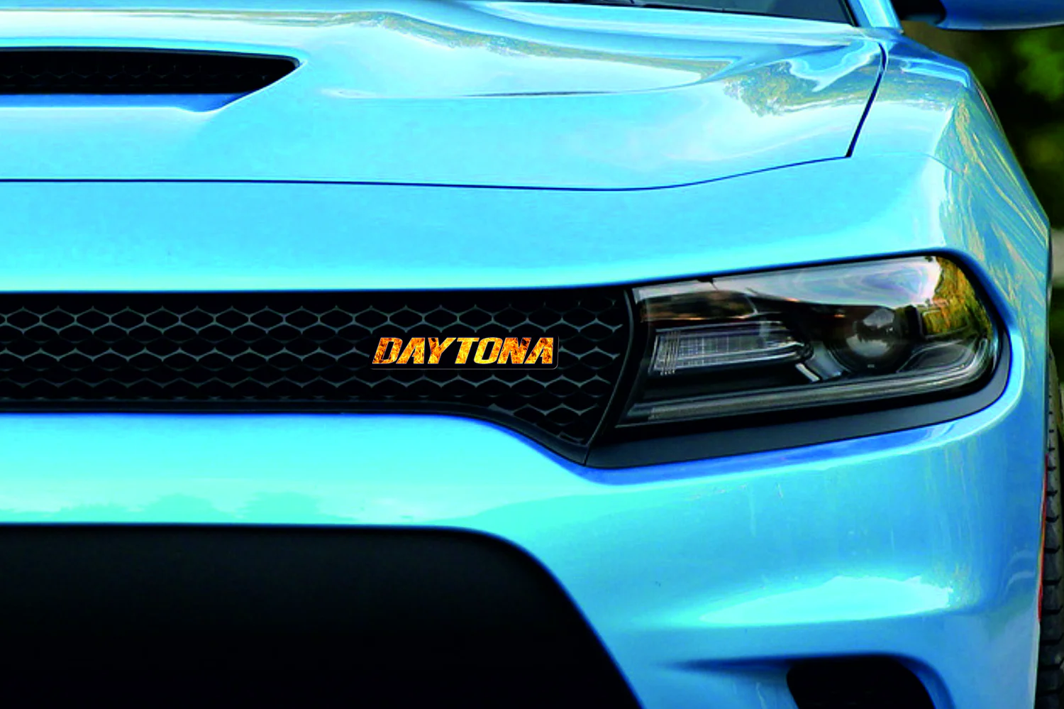 Dodge Radiator grille emblem with Daytona Fire logo - Image 2