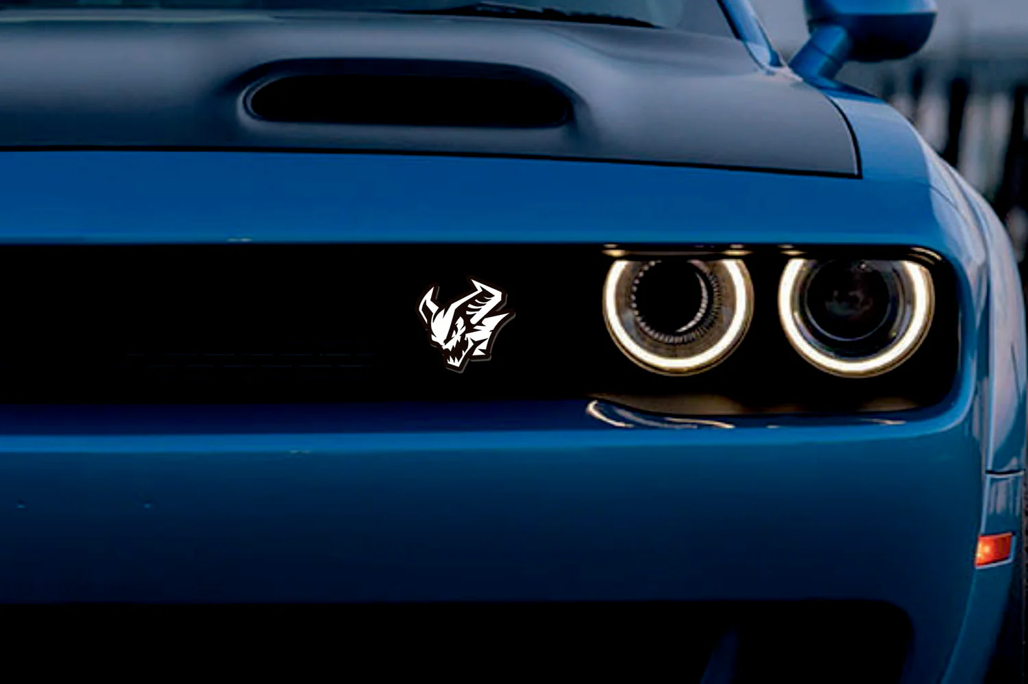 Dodge Radiator grille emblem with Demon logo (type 3) - Image 3