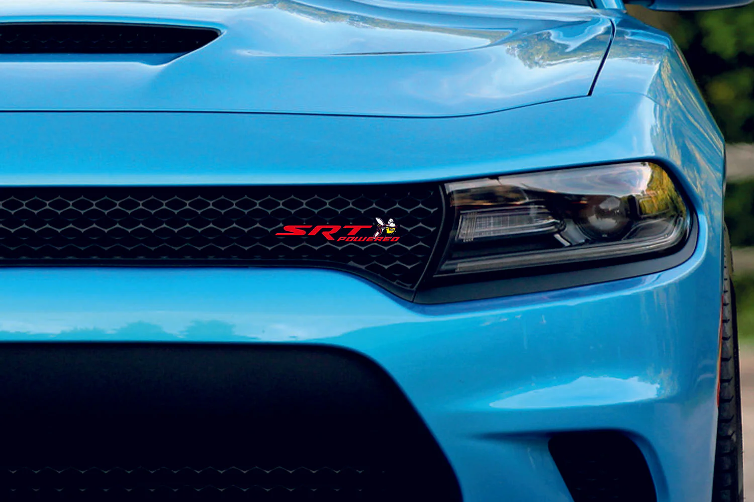 DODGE Radiator grille emblem with SRT Powered + Scat Pack logo - Image 2