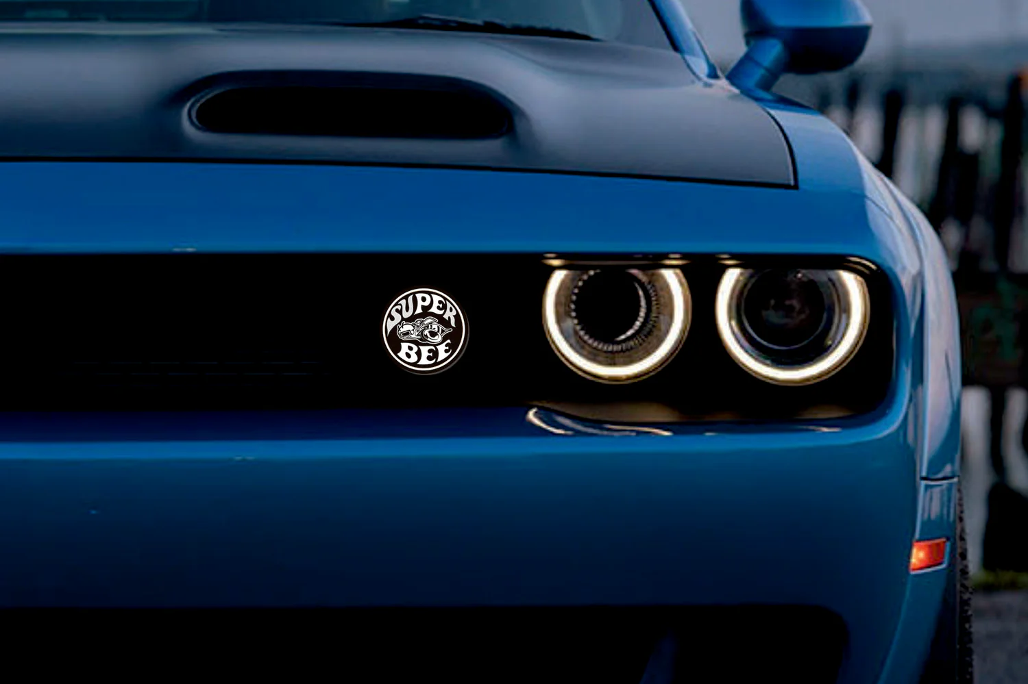 Dodge Radiator grille emblem with Super Bee logo - Image 2
