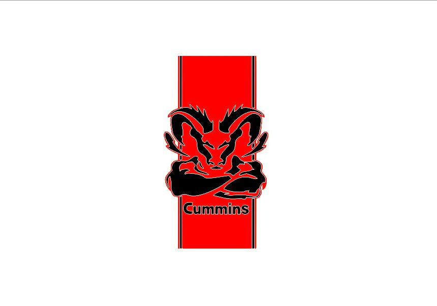 Dodge RAM tailgate trunk rear emblem with Cummins logo