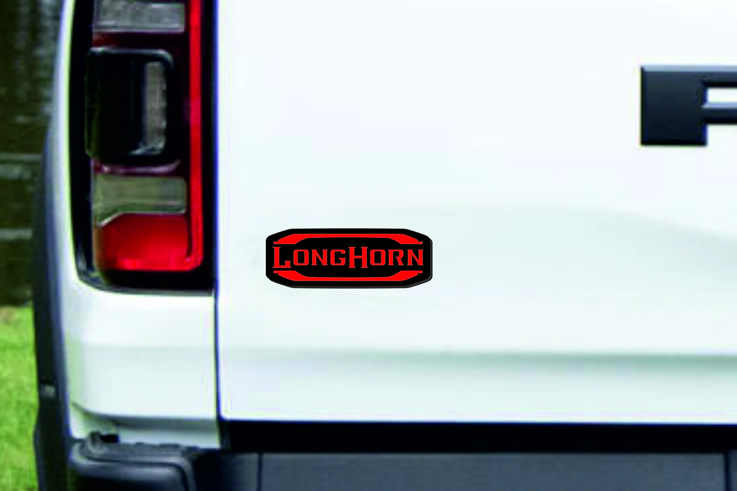 Dodge RAM tailgate trunk rear emblem with Long Horn logo - Image 2