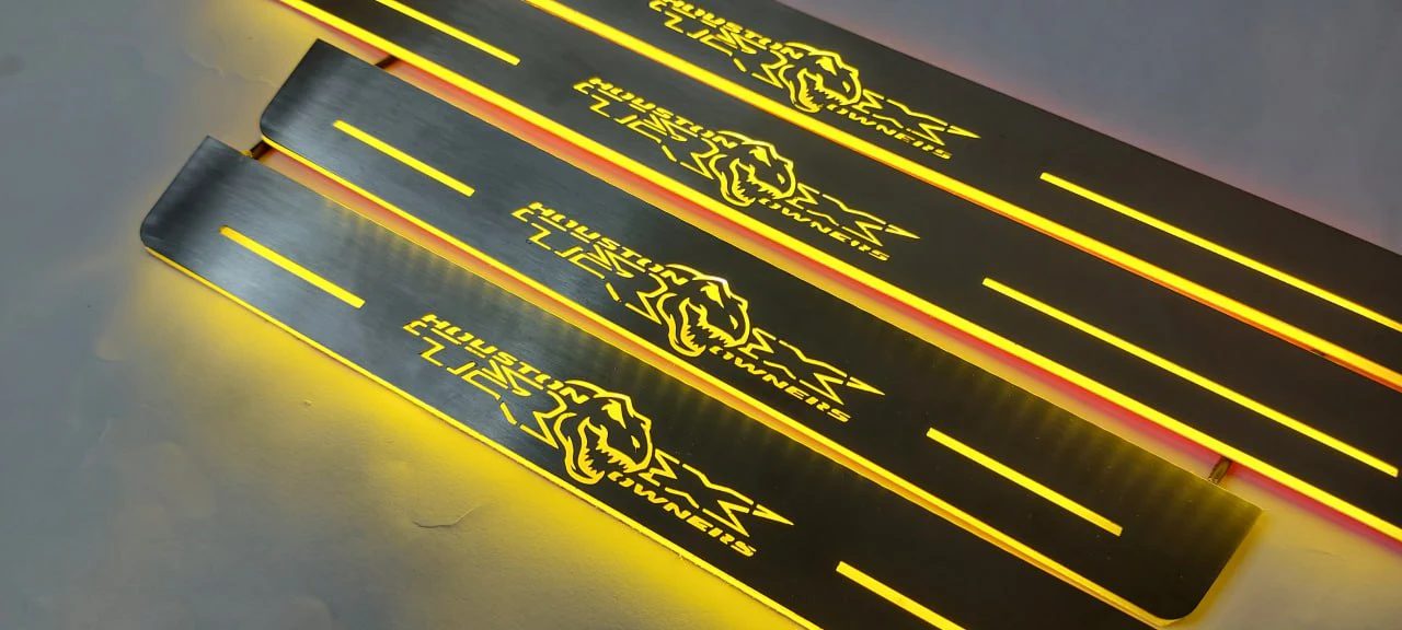 Ram V 2019+ Led Door Sills With Houston Owners TRX Logo - Image 4