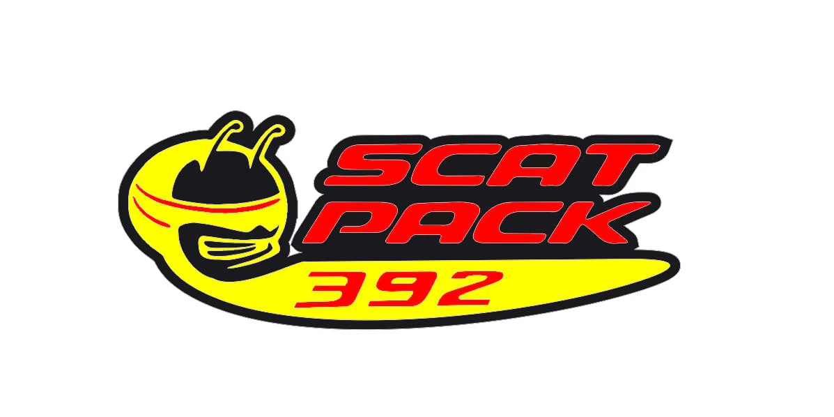 Dodge tailgate trunk rear emblem with 392 Scat Pack logo (Type 3)