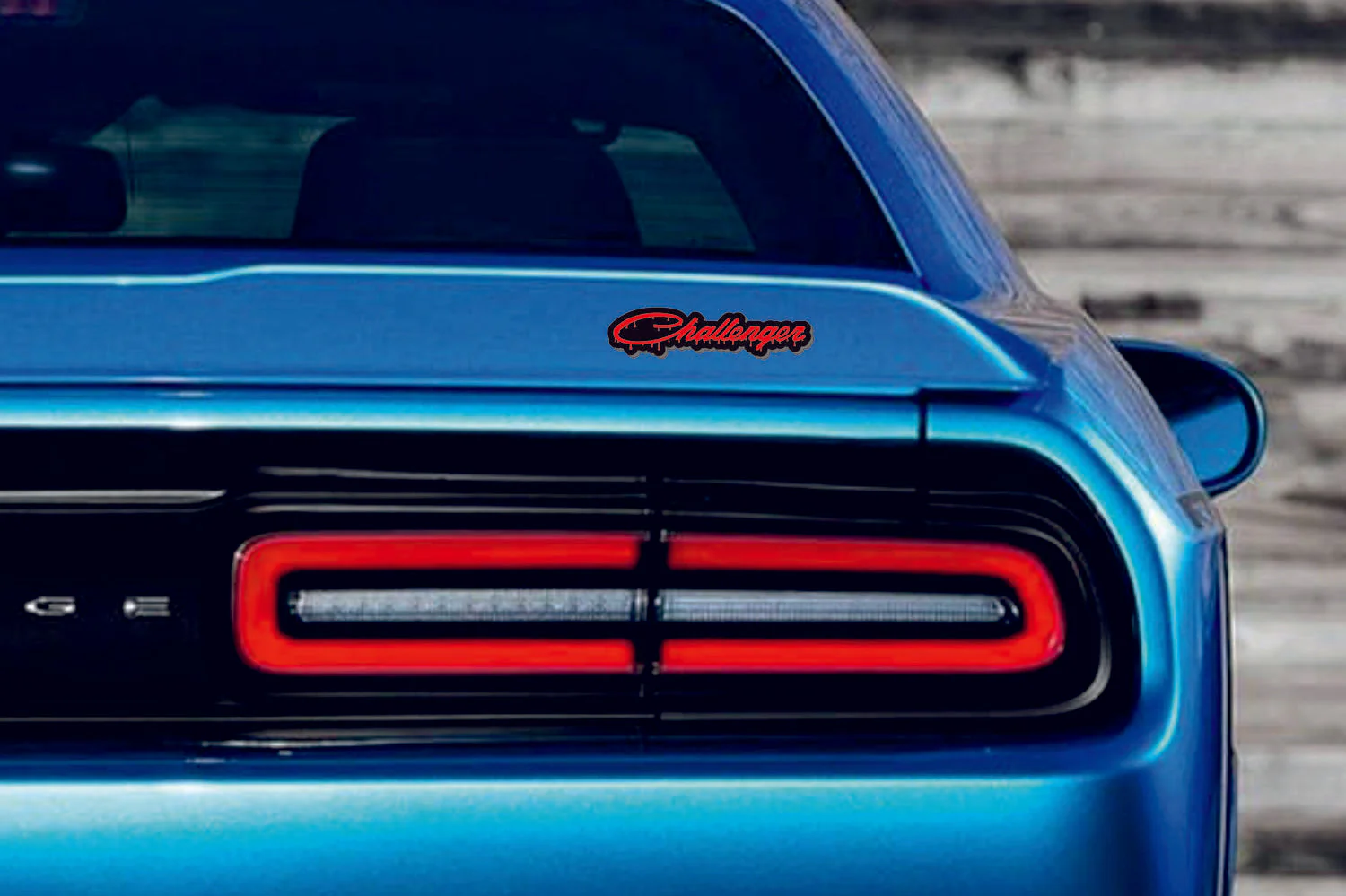 Dodge tailgate trunk rear emblem with Dodge Challenger Blood logo - Image 4