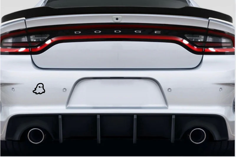 Dodge tailgate trunk rear emblem with Ghost logo (Type 4) - Image 2