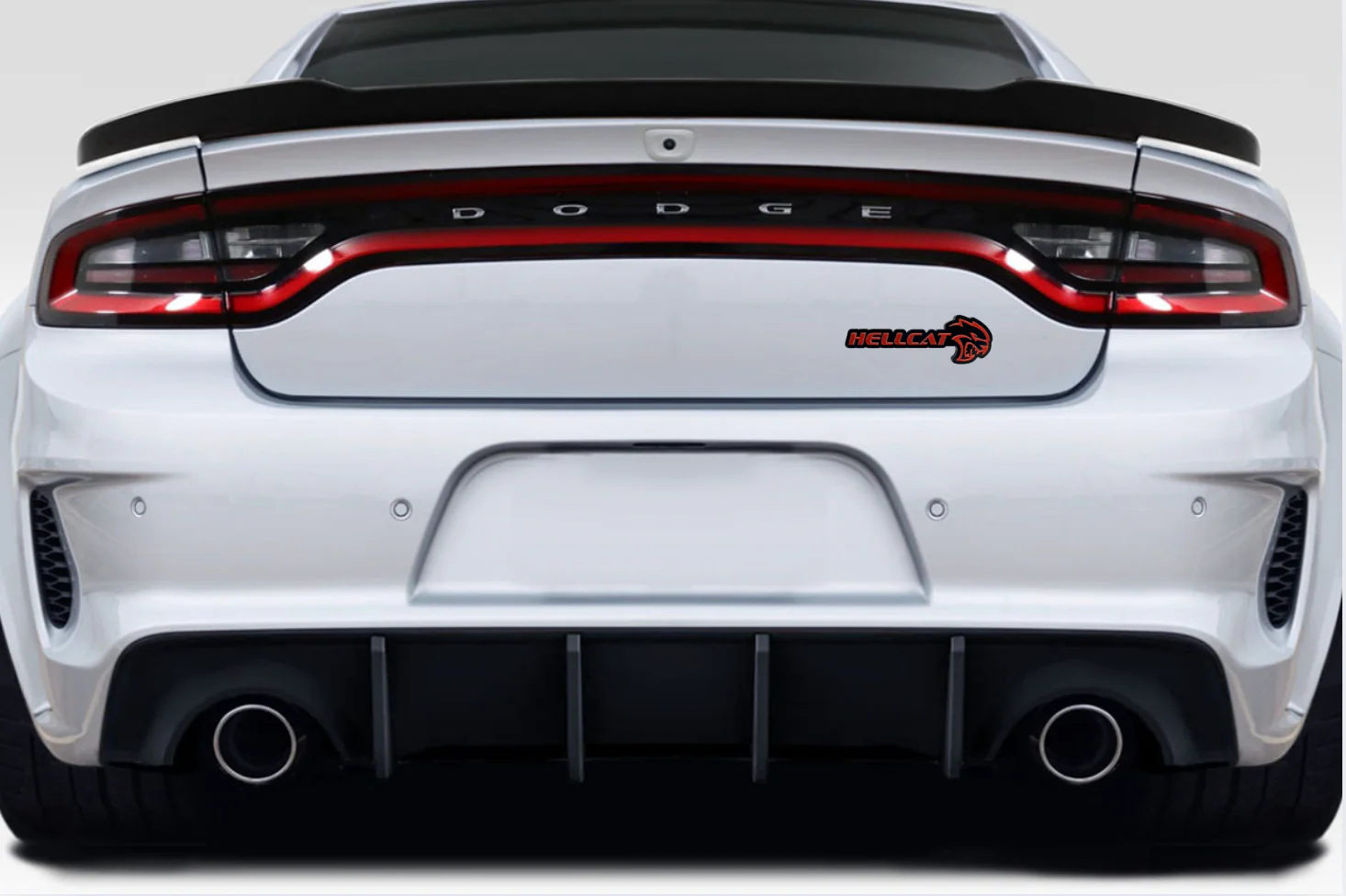 Dodge tailgate trunk rear emblem with Hellcat logo (type 2) - Image 2