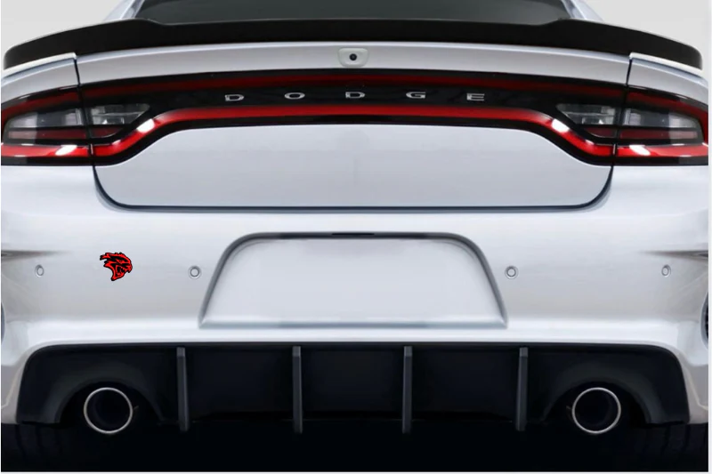 Dodge tailgate trunk rear emblem with Hellcat logo (type 4) - Image 2