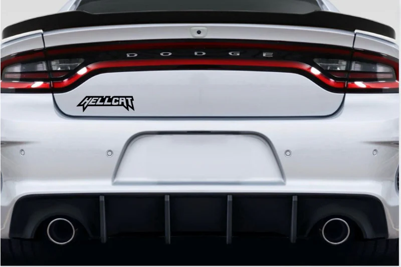 Dodge tailgate trunk rear emblem with Hellcat logo (Type 5) - Image 2