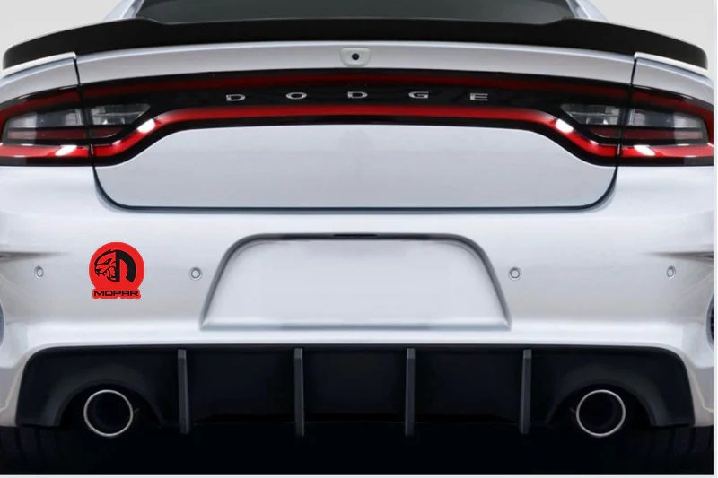 Dodge tailgate trunk rear emblem with Mopar Hellcat logo (Type 2) - Image 3