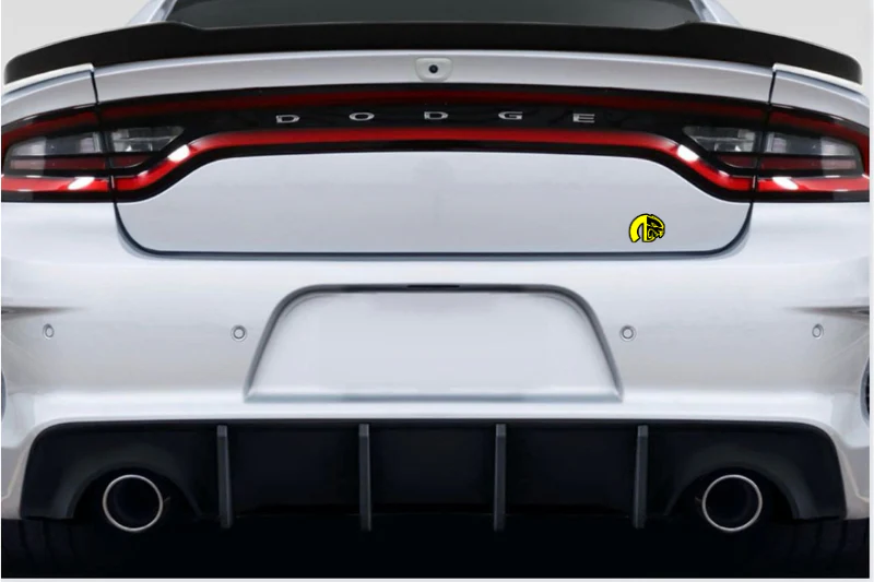 Dodge tailgate trunk rear emblem with Mopar Hellcat logo (Type 3) - Image 2