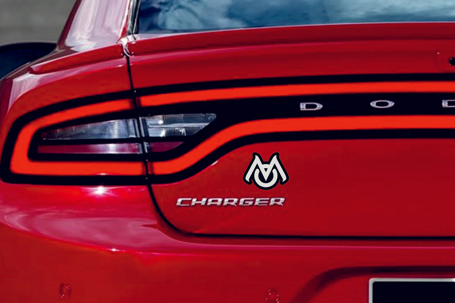 Dodge tailgate trunk rear emblem with Mopar logo (type 6) - Image 4